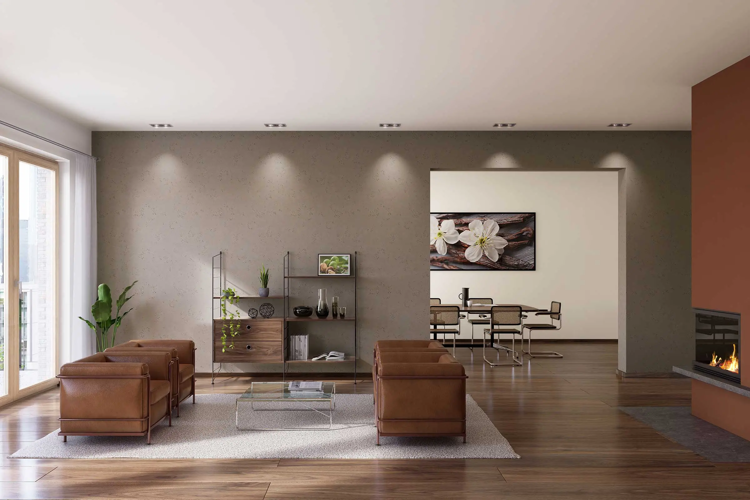 Example living space 1 in natural colour shades from Sto’s Interior Colors 24+ range